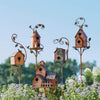Metal Birdhouse on Garden Stake