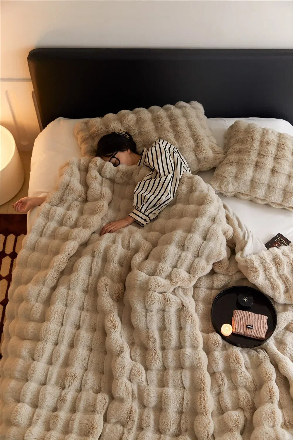 Plush Faux Fur Throw Blanket