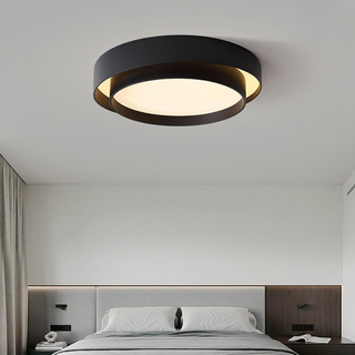 Round Iron LED Ceiling Light in Black