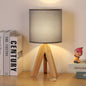 Wooden Tripod Table Lamp in Grey
