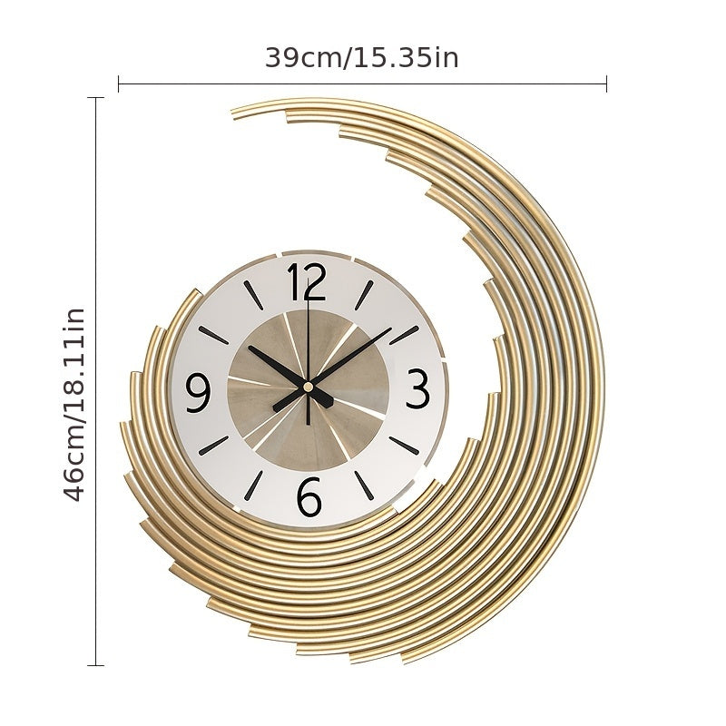 Crescent 3D Metal Wall Clock – alternative angle