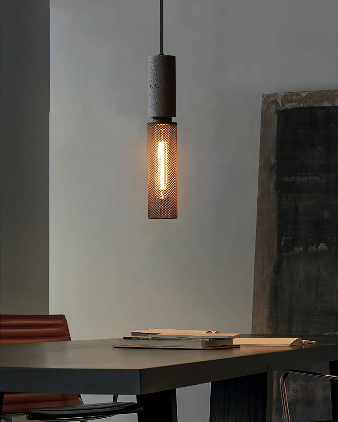 Concrete Pendant Light – in a room setting