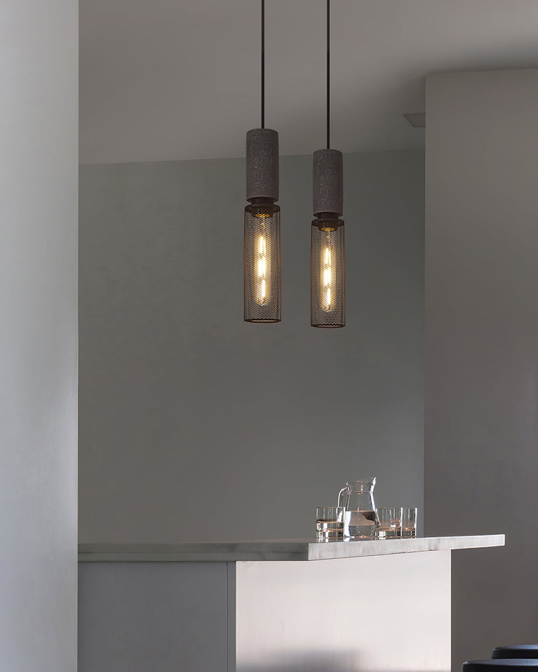 Concrete Pendant Light – styled view 26