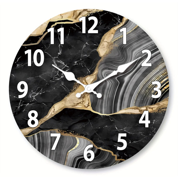 Marble-Effect Wall Clock