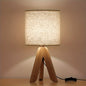 Wooden Tripod Table Lamp in Linen