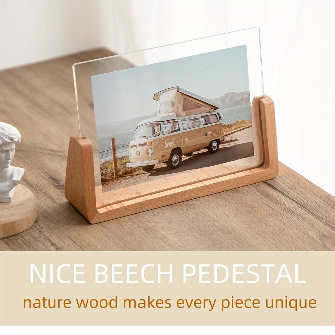 Acrylic & Wood U-Frame Photo Holder – Horizontal – product photo