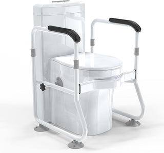 Adjustable Toilet Safety Frame with Rails