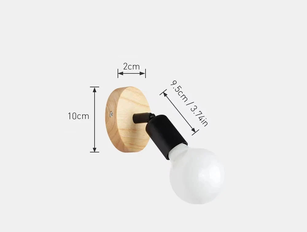 Adjustable Vintage Wood and Metal Wall Sconce