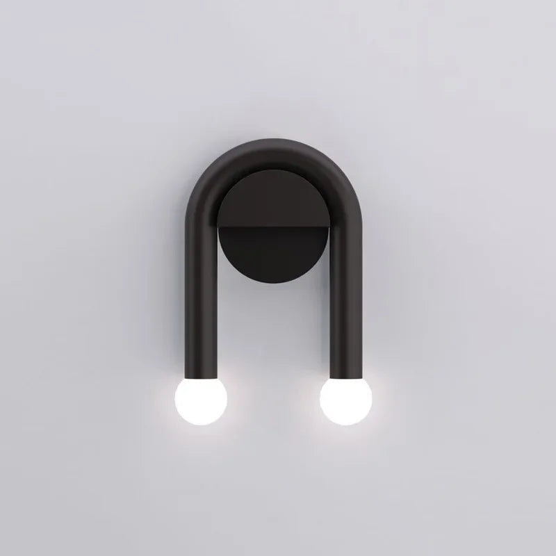 Arched Black Metal Wall Light