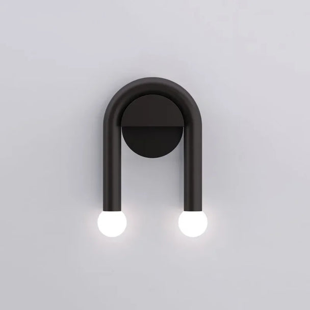Arched Black Metal Wall Light