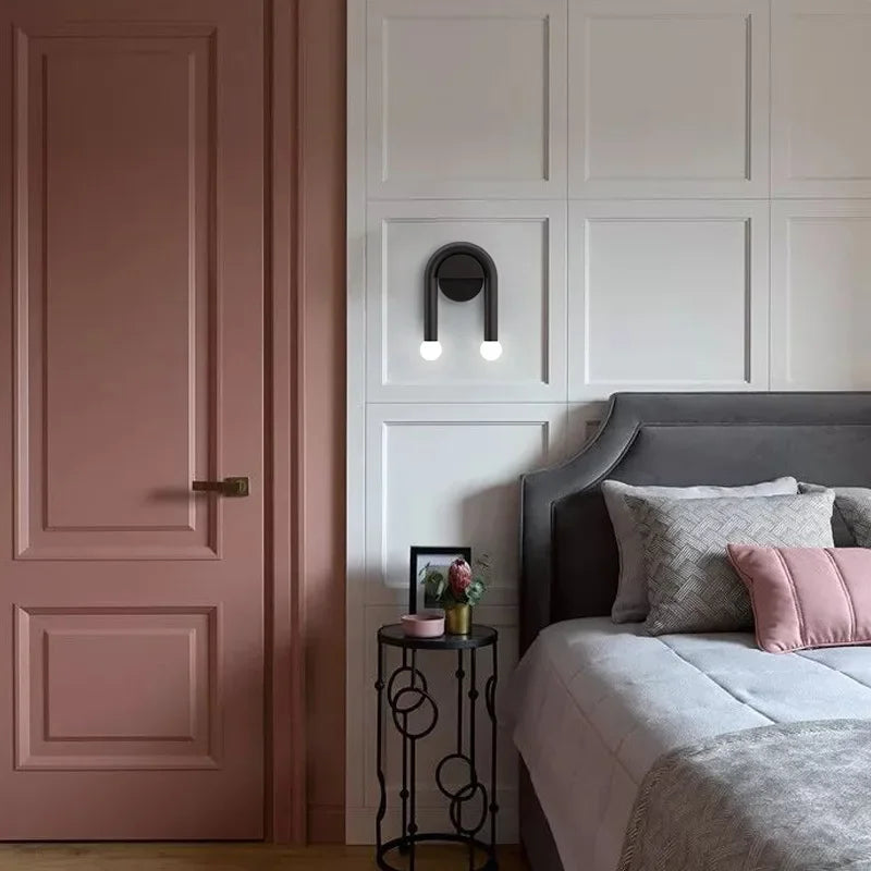 Arched Black Metal Wall Light