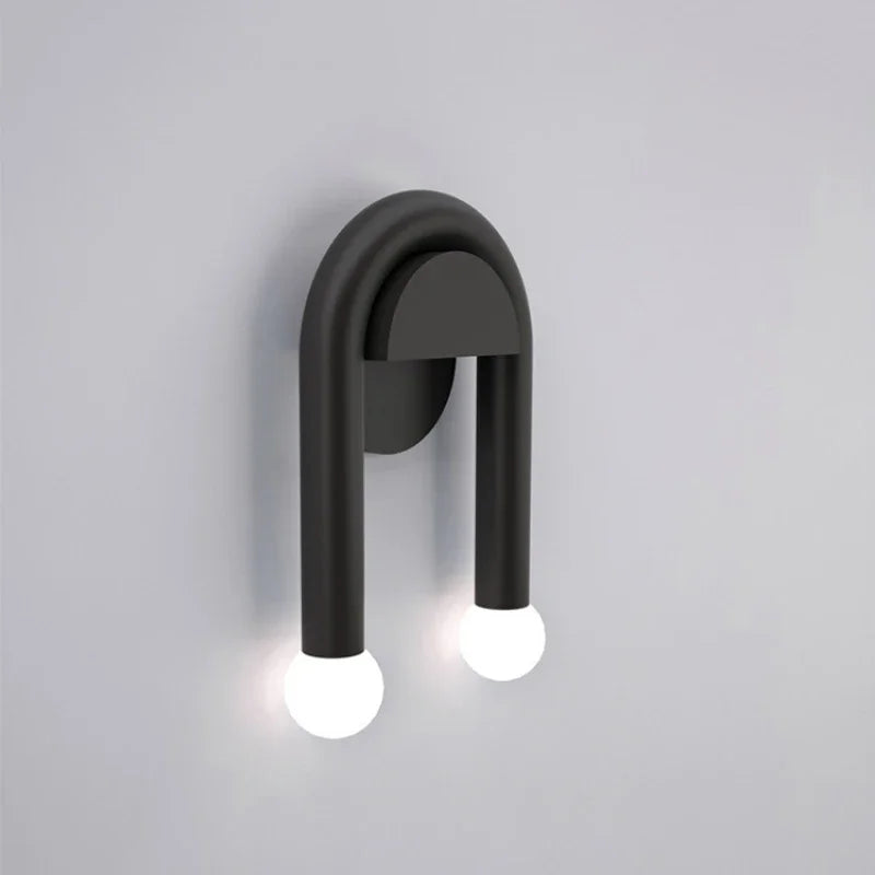 Arched Black Metal Wall Light