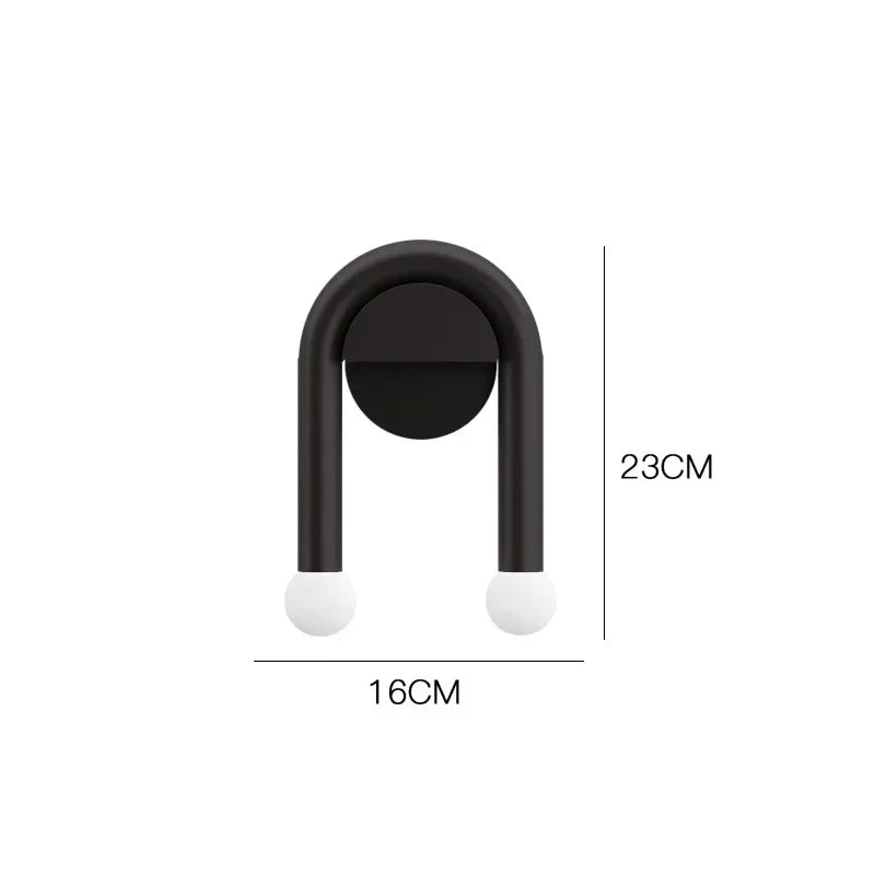 Arched Black Metal Wall Light