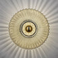 Ribbed Glass Disc Wall Sconce – styled view