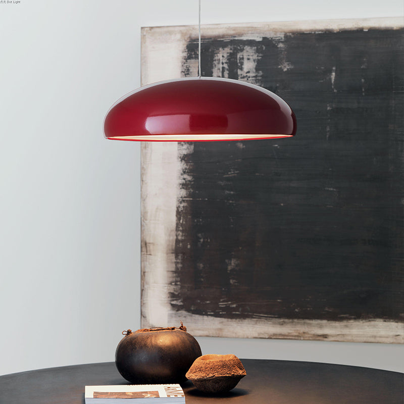Artistic Deco Metal Pendant Light in Wine Red