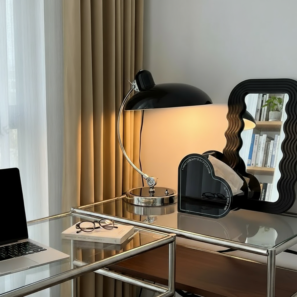 Bauhaus Arc Table Lamp – in a room setting