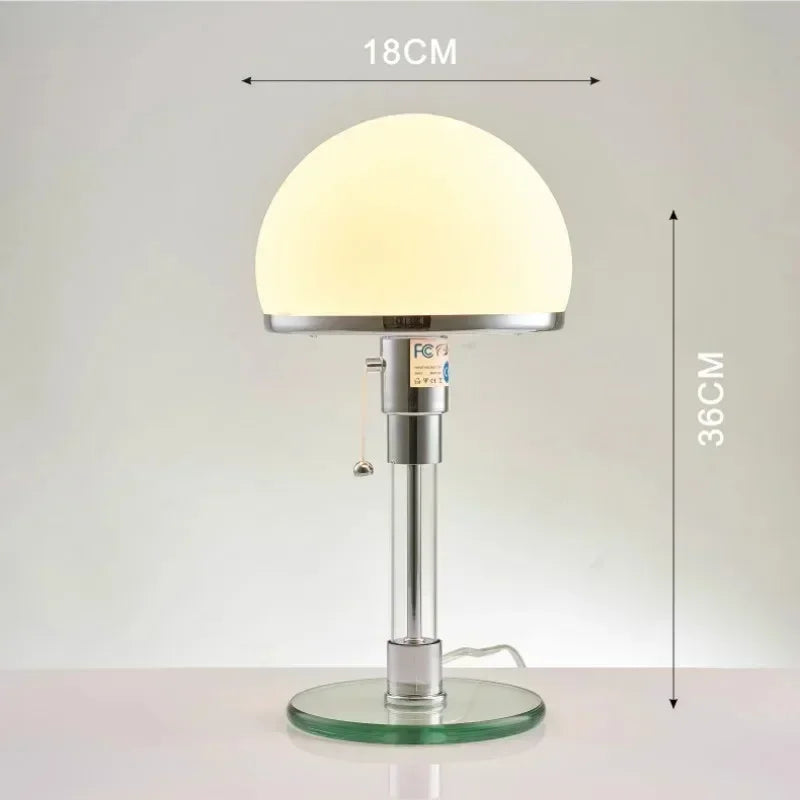 Bauhaus Frosted Glass Table Lamp – styled view