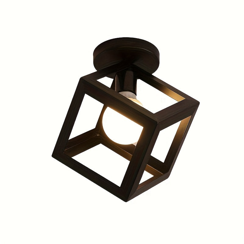 Black Geometric Cube Ceiling Light