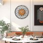 Black Metal and Wood Grain Wall Clock