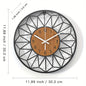 Black Metal and Wood Grain Wall Clock