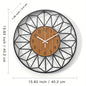 Black Metal and Wood Grain Wall Clock