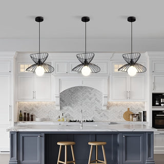 Black Wire Petal Pendant Light