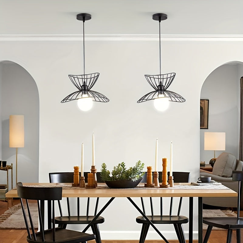 Black Wire Petal Pendant Light