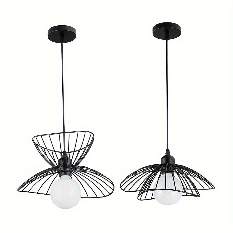 Black Wire Petal Pendant Light