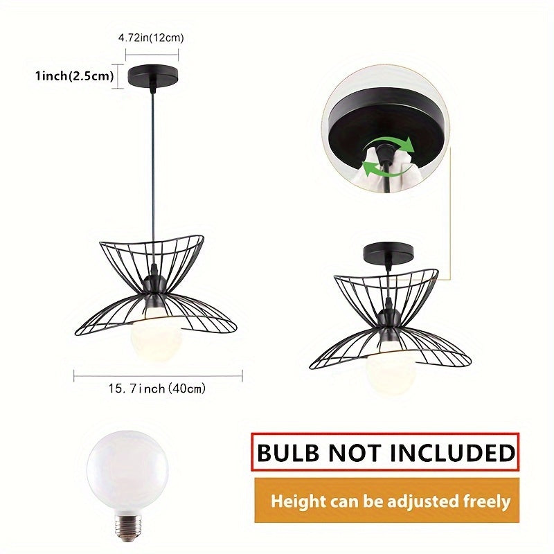 Black Wire Petal Pendant Light