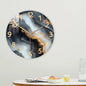 Blue and Gold Marble Wall Clock – close-up