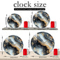 Blue and Gold Marble Wall Clock – in a room setting