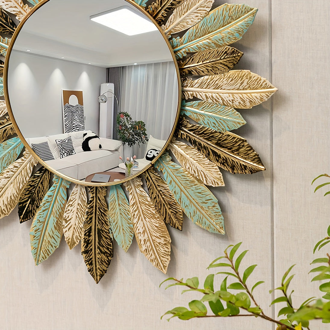 Bohemian Sunburst Wall Mirror – detail view