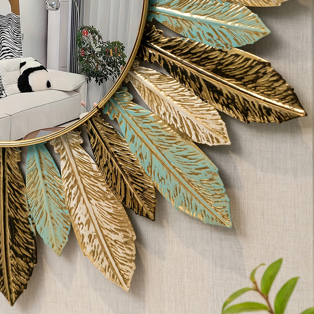 Bohemian Sunburst Wall Mirror – in a room setting
