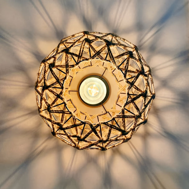 Boho Hemp Rope Flush Ceiling Light