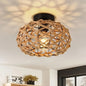 Boho Hemp Rope Flush Ceiling Light