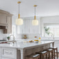 Brass & Striped Glass Ceiling Light – detail view