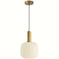 Brass & Striped Glass Ceiling Light – in a room setting