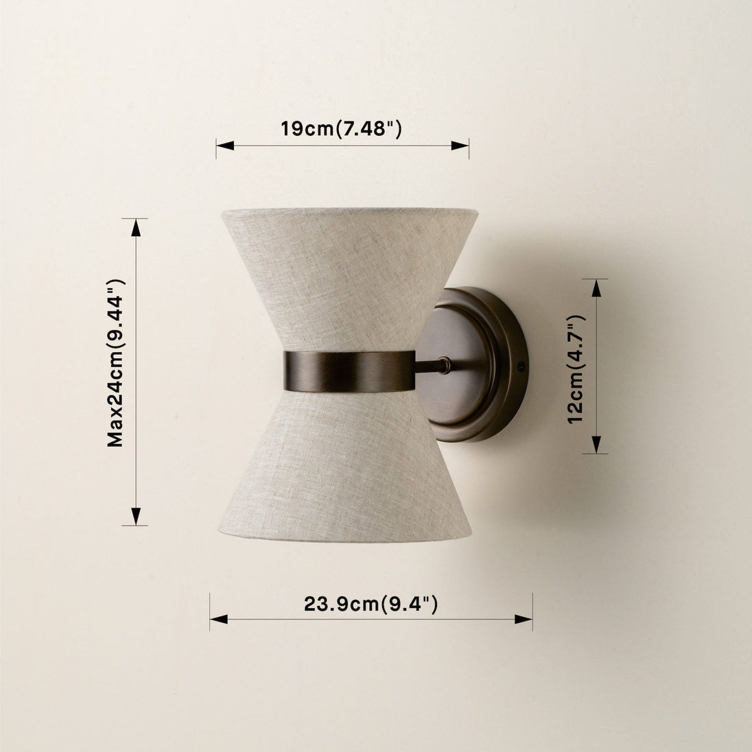 Bronze and Linen Wall Light