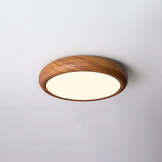 Ceiling Light with Round Wood Frame
