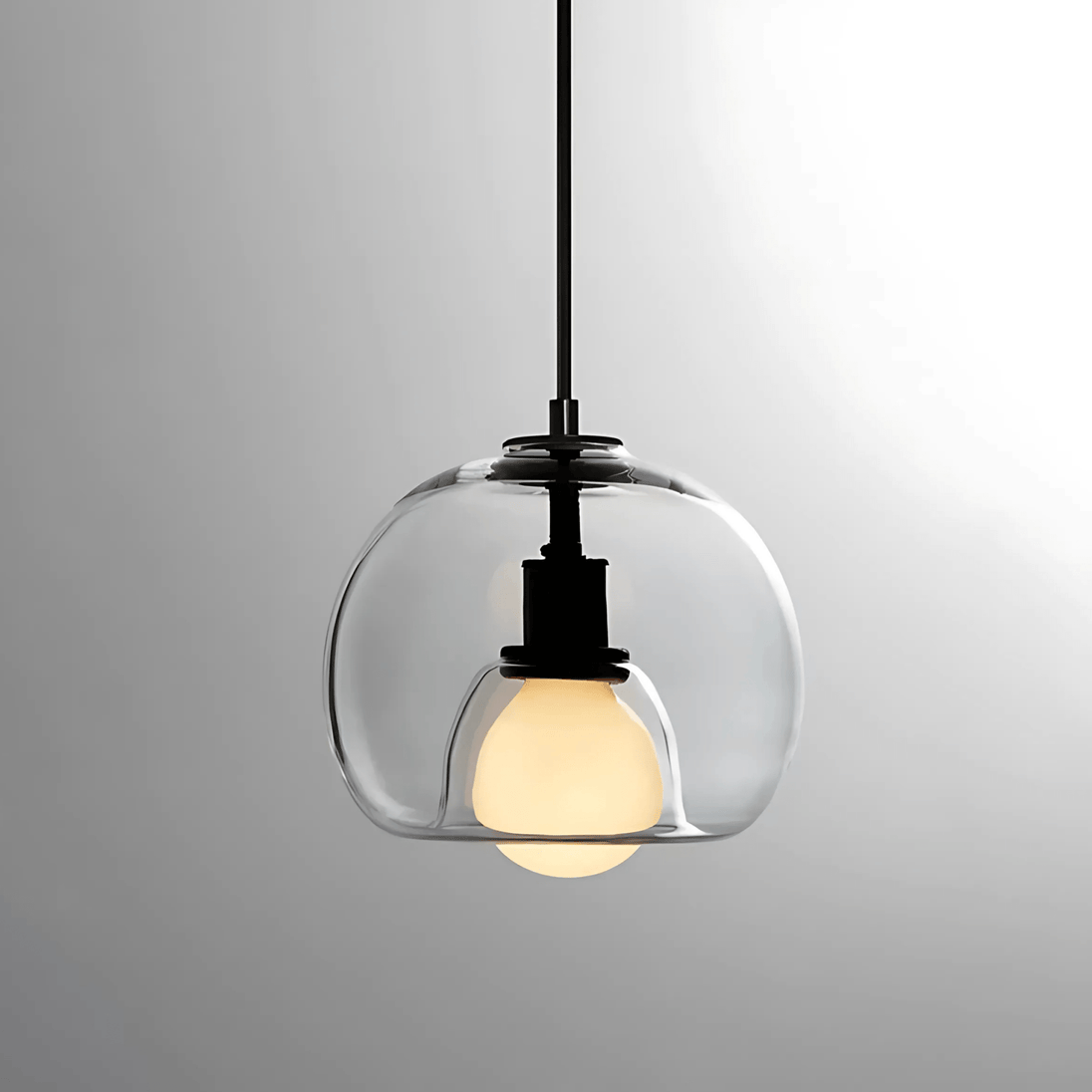 Handblown Glass Pendant Light in Clear