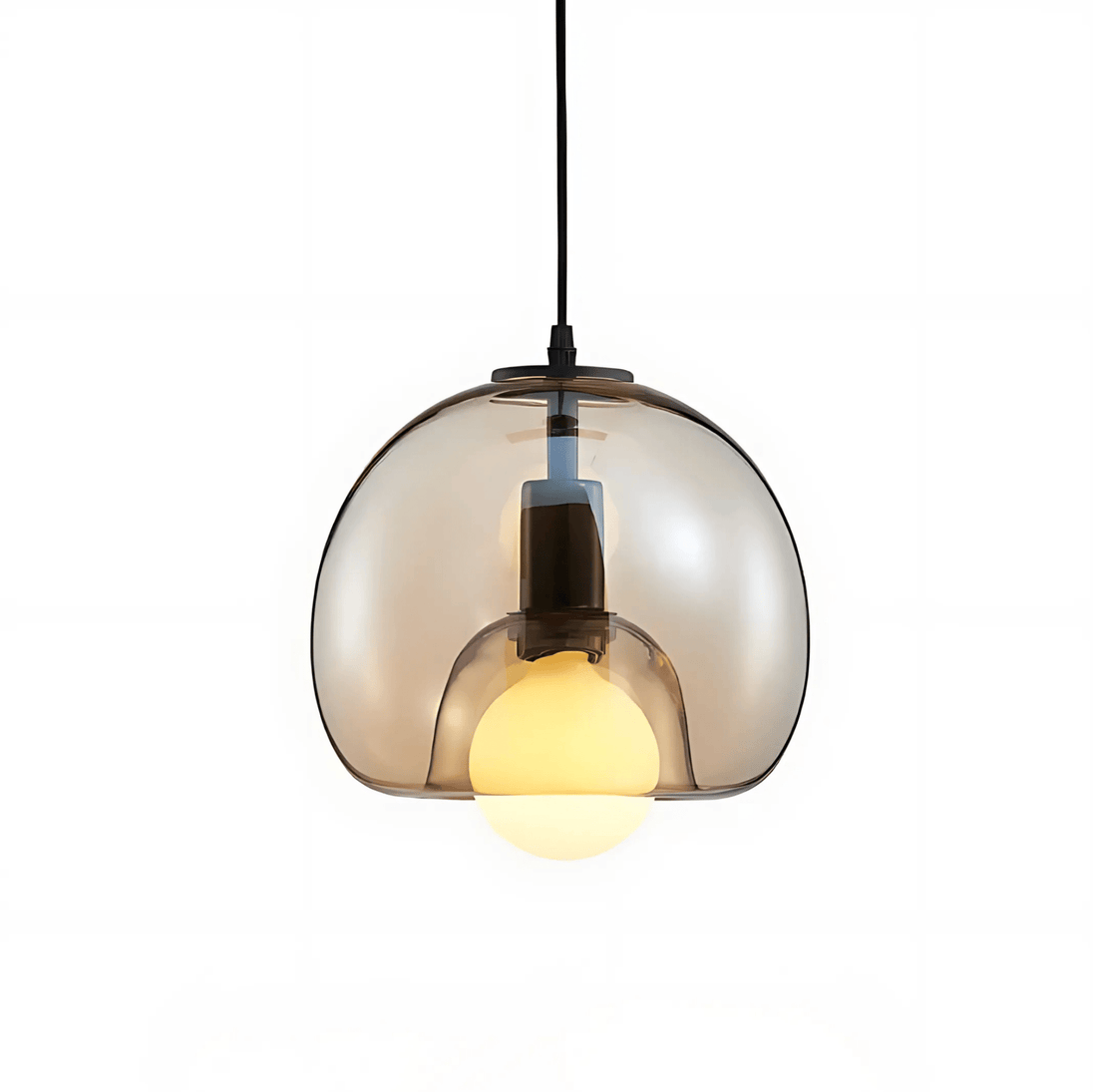 Handblown Glass Pendant Light in Amber