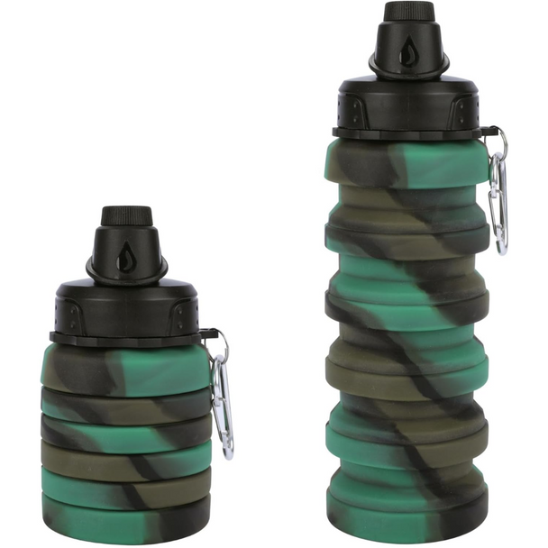 Collapsible Silicone Water Bottle in Camouflage