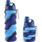 Collapsible Silicone Water Bottle in Ocean Blue