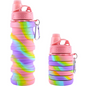 Collapsible Silicone Water Bottle in Pink