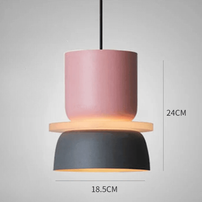 Colourful Metal LED Pendant Light – in a room setting 15