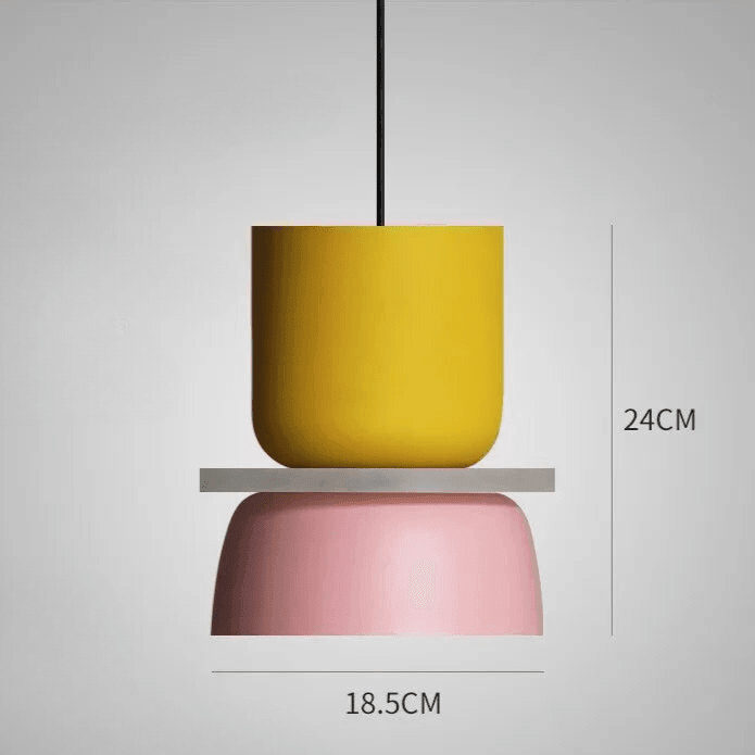 Colourful Metal LED Pendant Light – size overview 18