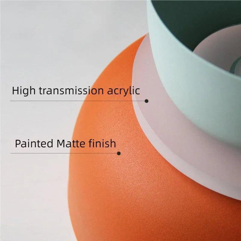 Colourful Metal LED Pendant Light – alternative angle
