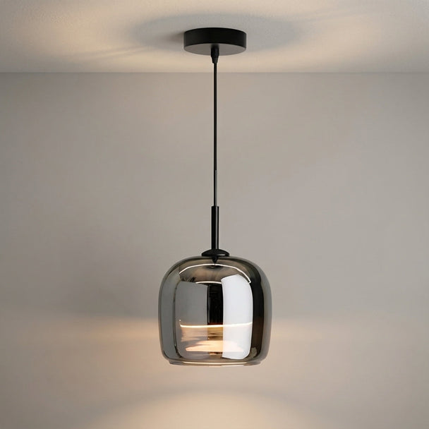 Compact Tinted Glass Pendant Light