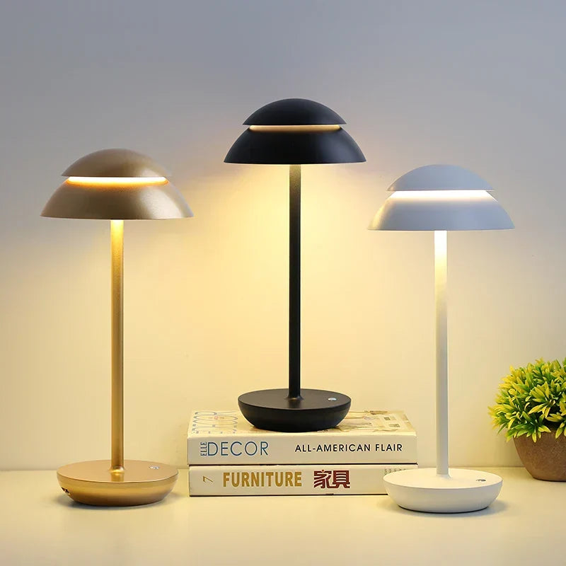 Cordless Aluminium Dome Table Lamp