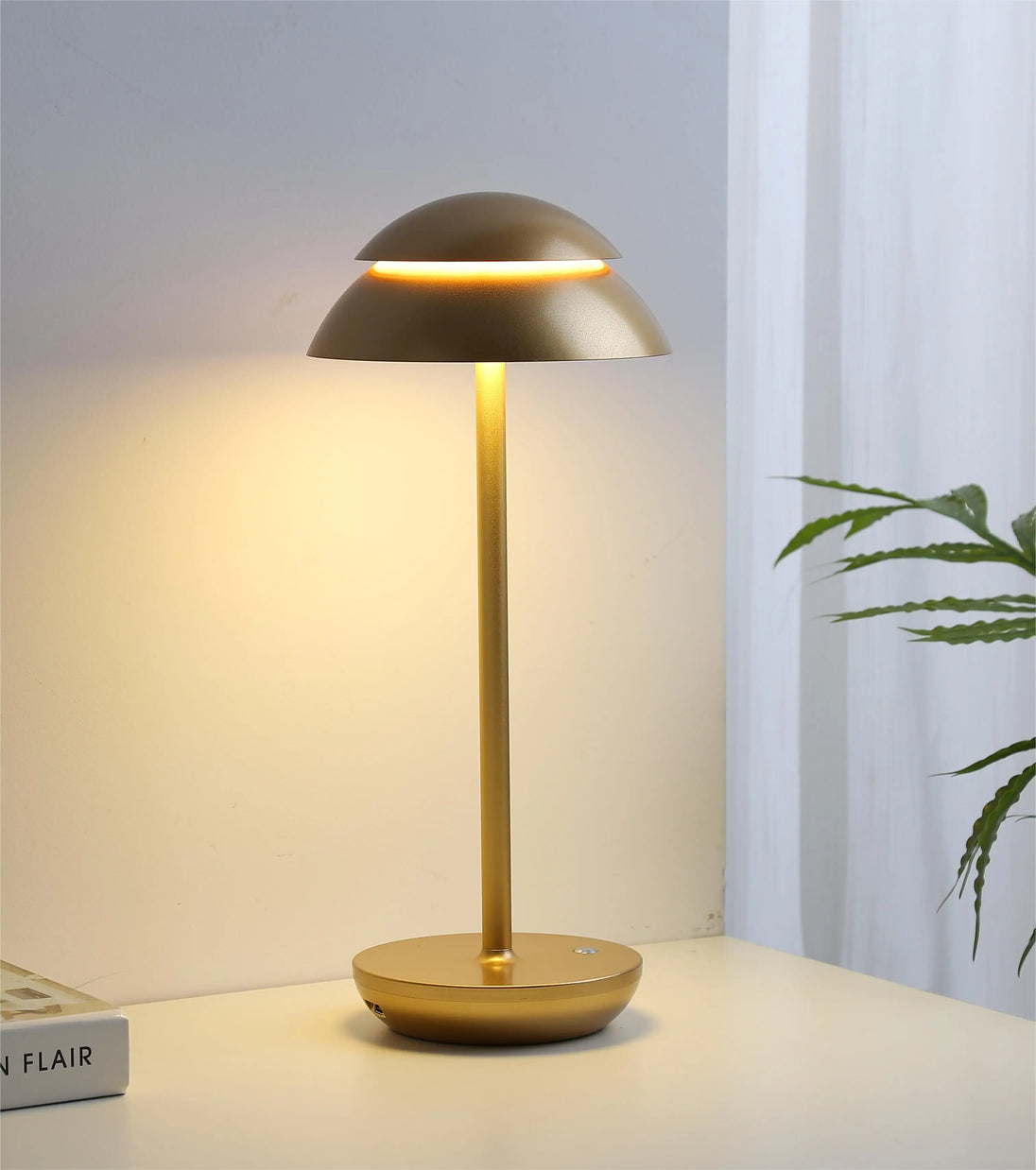 Cordless Aluminium Dome Table Lamp